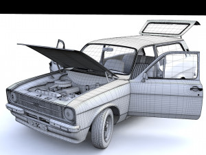 Escort Mk2 Station Wagon 1974 3D Model