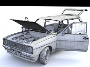 Escort Mk2 Station Wagon 1974 3D Model