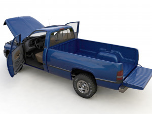 Dodge RAM 1500 V8 Single Cab 1995 3D 模型