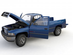 Dodge RAM 1500 V8 Single Cab 1995 3D 模型