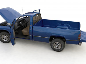 Dodge RAM 1500 V8 Single Cab 1995 3D 模型