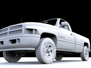 Dodge RAM 1500 V8 Single Cab 1995 3D 模型