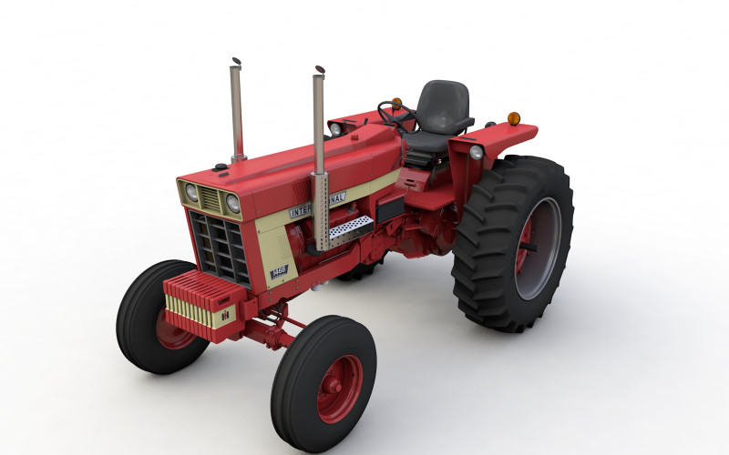 International Harvester 1468 Tractor 1972 Model 3D .c4d .max .obj .3ds .fbx .stl .blend 