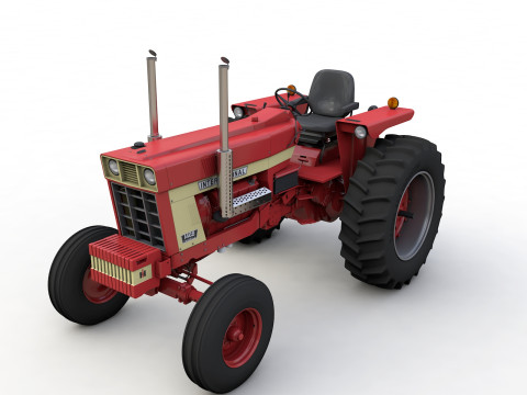 International Harvester 1468 Tractor 1972 3D 모델