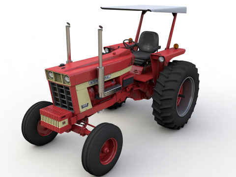 International Harvester 1468 Tractor 1972 with Canopy 3D 모델