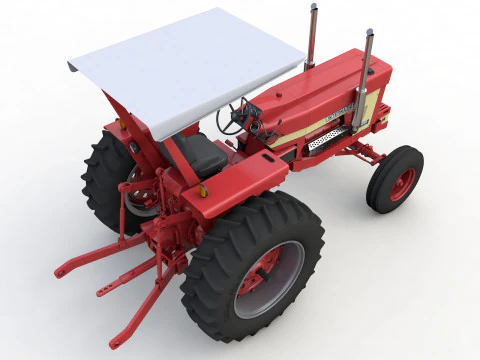 Трактор International Harvester 1468 1972 року випуску з навісом 3D Модель