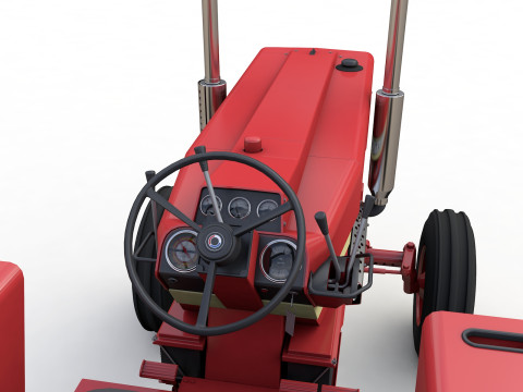 International Harvester 1468 Tractor 1972 with Canopy Modelo 3D