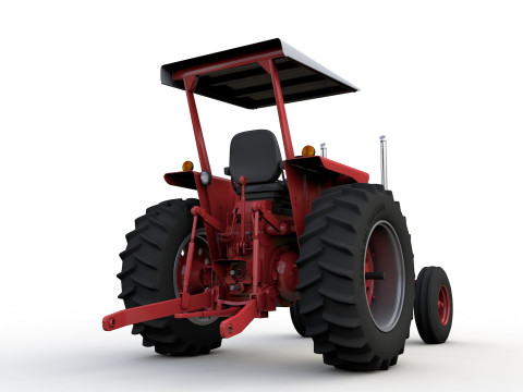 International Harvester 1468 Tractor 1972 with Canopy Modelo 3D