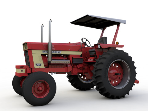 International Harvester 1468 Tractor 1972 with Canopy Modelo 3D