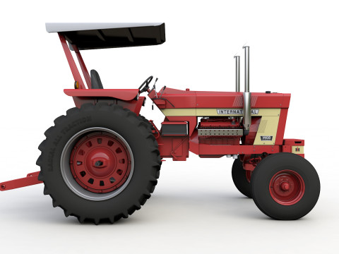 International Harvester 1468 Tractor 1972 with Canopy Modelo 3D