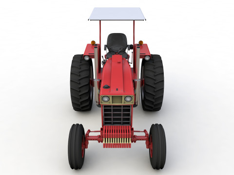 International Harvester 1468 Tractor 1972 with Canopy Modelo 3D