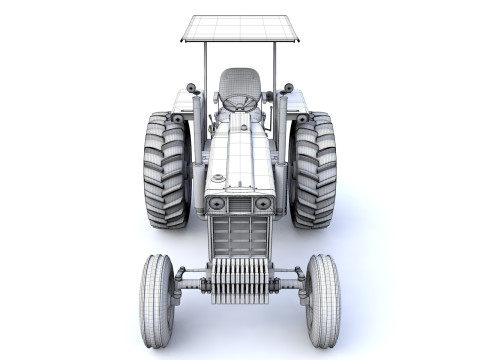 International Harvester 1468 Tractor 1972 with Canopy Modelo 3D