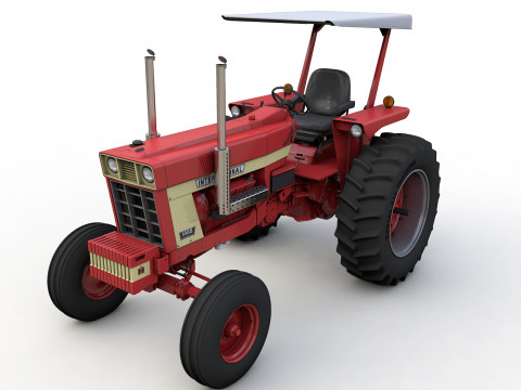 International Harvester 1468 Tractor 1972 with Canopy Modelo 3D