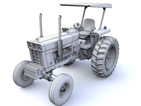 International Harvester 1468 Tractor 1972 with Canopy Modelo 3D