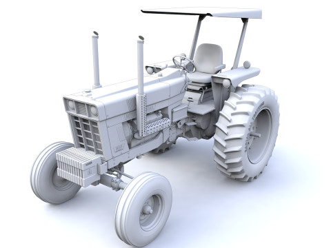 International Harvester 1468 Tractor 1972 with Canopy Modelo 3D