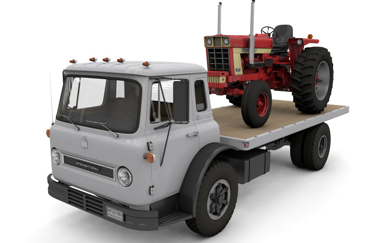 International Loadstar Truck 1963 and Int Harvester Tractor 1972 Modelo 3D .c4d .max .obj .3ds .fbx .stl .blend 