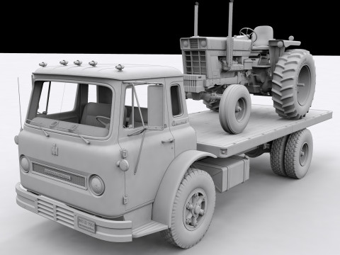International Loadstar Truck 1963 and Int Harvester Tractor 1972 Modelo 3D