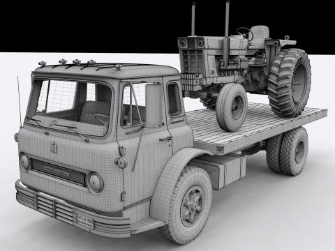 International Loadstar Truck 1963 and Int Harvester Tractor 1972 Modelo 3D