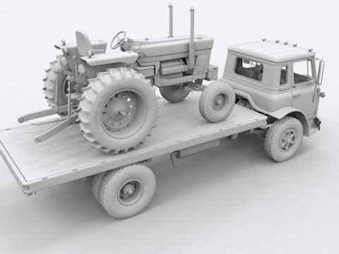 International Loadstar Truck 1963 and Int Harvester Tractor 1972 Modelo 3D