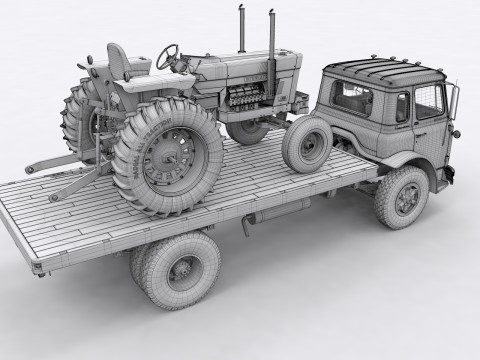 International Loadstar Truck 1963 and Int Harvester Tractor 1972 Modelo 3D