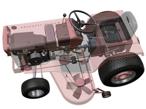 Газонный трактор Massey Ferguson 16 1975 г. 3D Модель