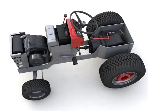 Газонный трактор Massey Ferguson 16 1975 г. 3D Модель