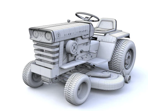 Газонный трактор Massey Ferguson 16 1975 г. 3D Модель