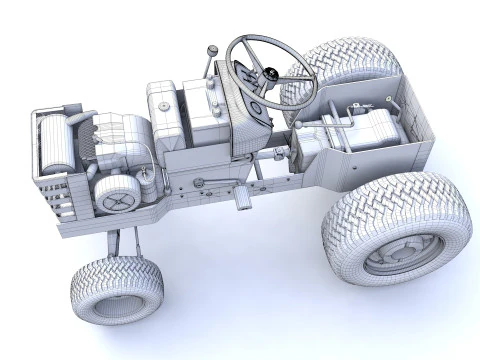 Газонный трактор Massey Ferguson 16 1975 г. 3D Модель