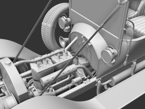 Mercedes 28 60 HP Phaeton 1911 3D Model