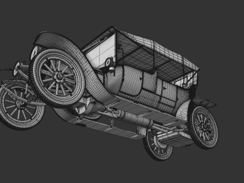 Mercedes 28 60 HP Phaeton 1911 3D Model