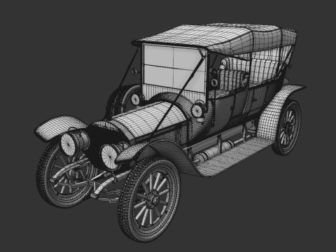 Mercedes 28 60 HP Phaeton 1911 3D Model
