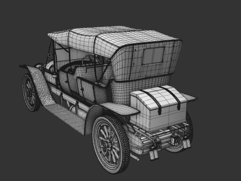 Mercedes 28 60 HP Phaeton 1911 3D Model