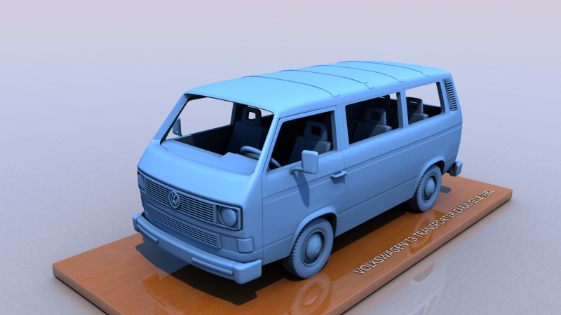 Volkswagen T3 Transporter Carevelle 1982 Modèles 3D en vedette .c4d .max .obj .3ds .fbx .stl .blend 