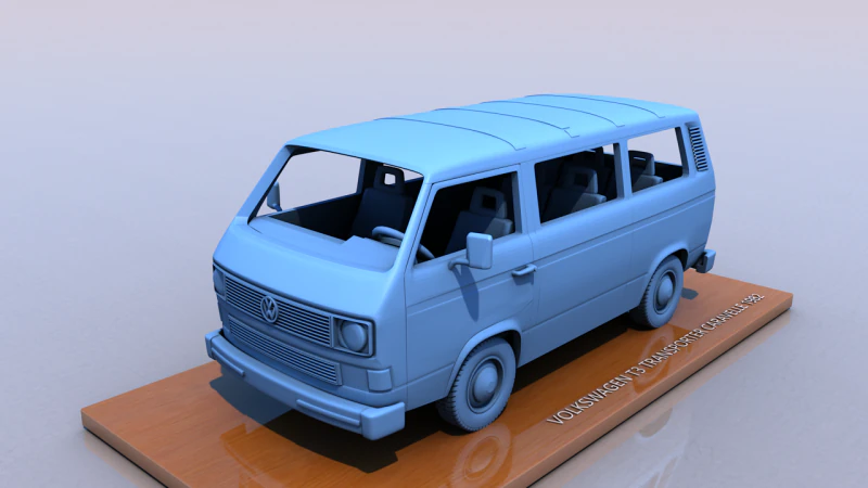Volkswagen T3 Transporter Carevelle 1982 3D Print Model .c4d .max .obj .3ds .fbx .stl .blend 