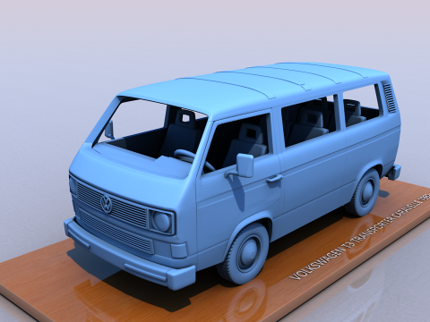 Volkswagen T3 Transporter Carevelle 1982 3D 프린트 모델