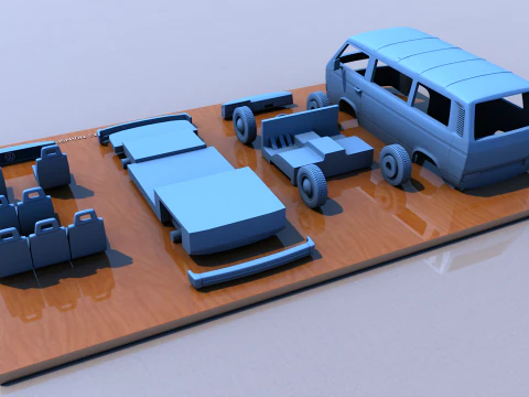 Volkswagen T3 Transporter Carevelle 1982 3D Print Model