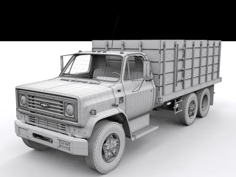 Chevy C70 1979 Grain Truck Modello 3D