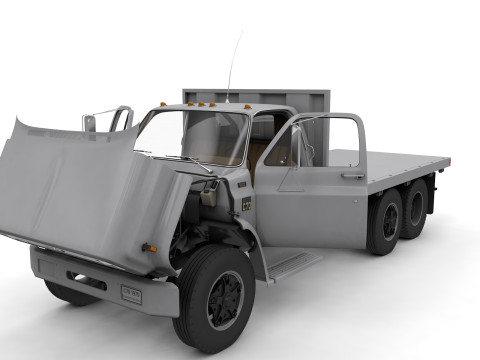 Chevy C70 1979 Flatbed Truck 3D Model