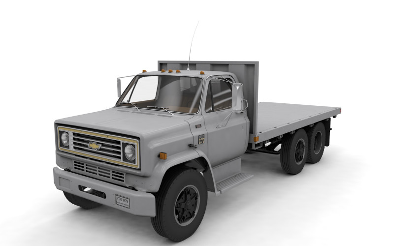 Chevy C70 1979 Flatbed Truck 3D Model .c4d .max .obj .3ds .fbx .stl .blend 