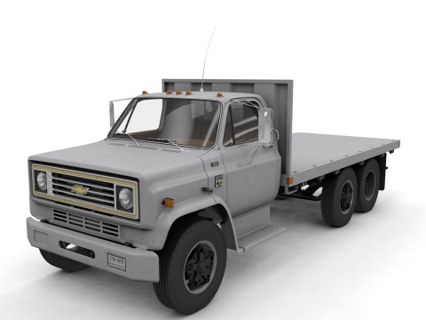 Chevy C70 1979 Flatbed Truck 3D 모델