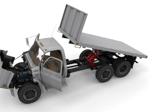 Chevy C70 1979 Flatbed Truck 3D Model
