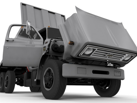 Chevy C70 1979 Flatbed Truck 3D Model
