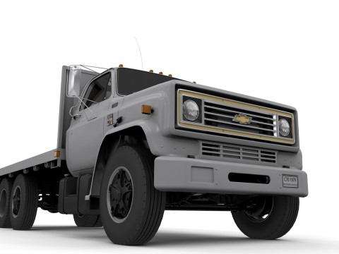 Chevy C70 1979 Flatbed Truck 3D Model