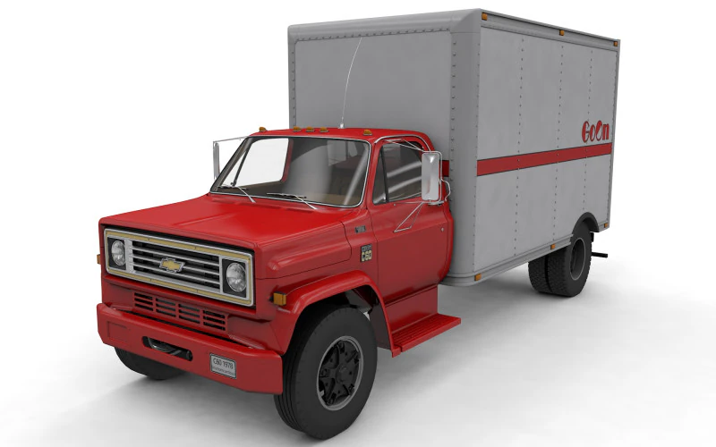 Chevy C60 1978 Box Truck 3D Model .c4d .max .obj .3ds .fbx .stl .blend 