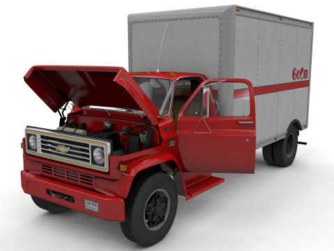 Chevy C60 1978 Box Truck Modello 3D