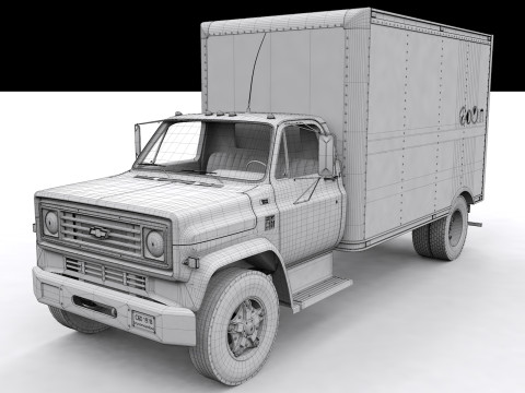 Chevy C60 1978 Box Truck Modello 3D
