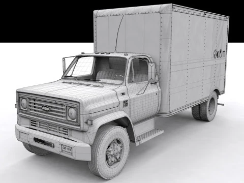 Chevy C60 1978 Box Truck 3D Model
