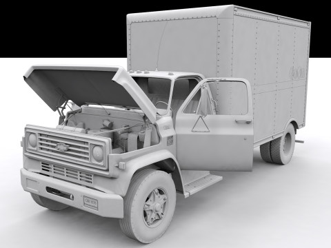 Chevy C60 1978 Box Truck Modello 3D