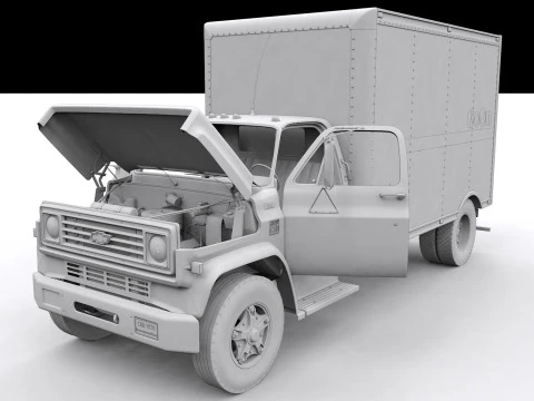Chevy C60 1978 Box Truck 3D Model