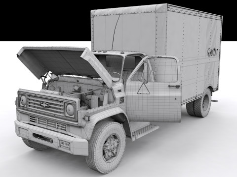 Chevy C60 1978 Box Truck Modello 3D